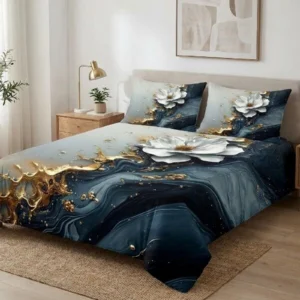 Premium 7D Printed Double Bedsheet