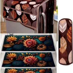 Printed Refrigerator Cover Set
